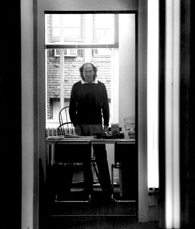 IMAGE: Robert Greenberg at the 240 Madison Ave. office, mid-1980s