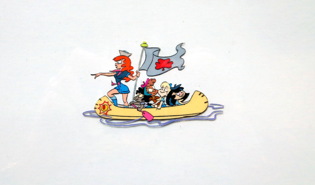 IMAGE: Animation cel – girls in canoe