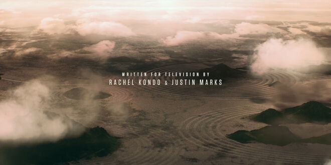 IMAGE: Still - Credit for "Written for Television by Rachel Kondo & Justin Marks"